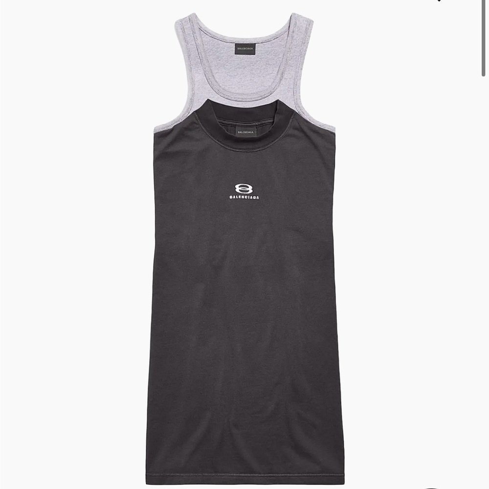 Balenciaga Black and Gray Tank Dress